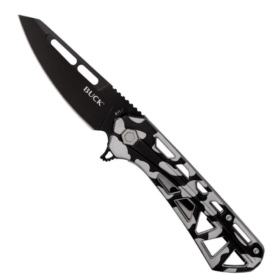 BUCK KNIVES CAMO 811 TRACE FOLDER KNIFE, BLACK REVERSE TANTO BLADE